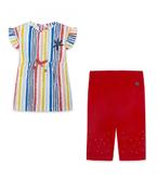 Tuc Tuc Striped Jersey Dress &amp;amp; Capri Legging Set image