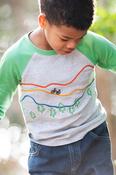 Frugi JAKE APPLIQUE TOP - Grey Marl/Mountains image