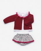Juliana Burgundy Cardigan, Blouse &amp;amp; Bloomer Set image