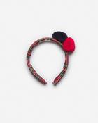 Juliana Check Fabric Hairband With Pom Pom image
