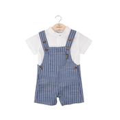 Babybol Blue Striped Dungaree Set image