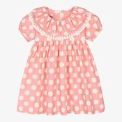 Piccola Speranza Pink Wool Houndstooth Dress - Frank and Polly Kids Clothing