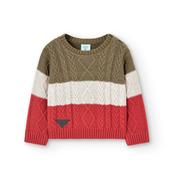 Boboli Khaki Cable Knit Sweater image
