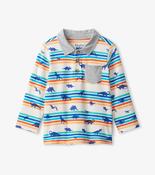 Hatley Mini Dino Long Sleeve Polo Tee image
