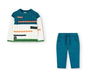 Boboli Sweater &amp;amp; Stretch Trouser Set - Blue image