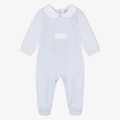 Babidu Baby Blue Velour Babygrow image