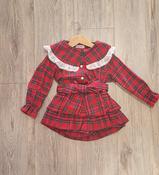 Phi Clothing Red Tartan Blouse &amp;amp; Skort Set image