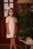 Piccola Speranza Pink &amp;amp; Ivory Tweed Dress image