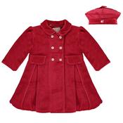 Emile et Rose Rosanna Red Velour Coat &amp;amp; Hat Set image