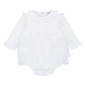 Blues Baby Girls Cream Romper  With Diamante Bows image