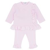 Blues Baby Girls Pink Frill Edged Trouser Set image
