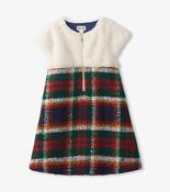 Hatley Older Girl Plaid Faux Fur Dress image