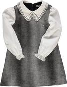 Piccola Speranza Black Mixed Houndstooth Dress image