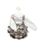 Babidu Beige &amp;amp; Red Check Romper Set image