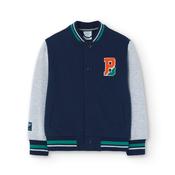 Boboli Button Down Bomber Jacket - Navy image