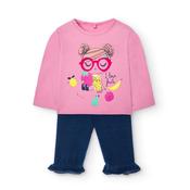 Boboli Pink Top &amp;amp; Soft Trouser Set image
