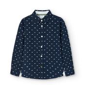 Boboli Printed Poplin Shirt - Navy image