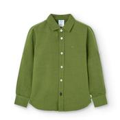 Boboli Long Sleeve Linen Shirt - Olive image