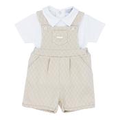 Blues Baby Boys Beige Dungaree Set image