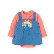 Boboli Shapes &amp;amp; Colours Pinafore Dress &amp;amp; Tights image
