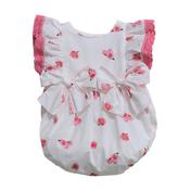 Phi Clothing White Cotton &amp;amp; Lace Rose Shortie image