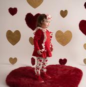 Little A By A Dee - Holly heart print leggings set image