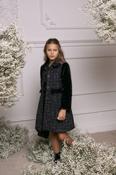 Patachou Black Tweed &amp;amp; Faux Fur Coat image