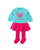 Agatha Ruiz De La Prada Blue &amp;amp; Pink Cotton Skirt Set image
