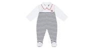 Deolinda Navy and White Stripe All in One Babygrow