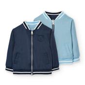 Boboli Navy and Blue Reversible Jacket image