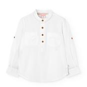 Boboli White Grandad Collar Shirt image