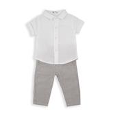 Babybol Cotton Shirt and Grey Trouser Set image