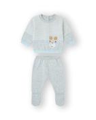 Yatsi Grey and Blue Knit Trouser Set