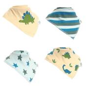 Ziggle 4pk Dino &amp;amp; Stars Bandana Bib Set image