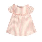 Babidu  Pink Striped Cotton &amp;amp; Linen Dress image