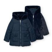 Boboli Navy Fur Reversible Coat
