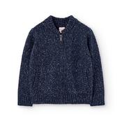 Boboli Navy Knit Zip up Cardigan