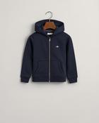 Gant Shield Zip Hoodie - Evening Blue