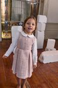Patachou Pink Tweed Pinafore Dress Set