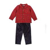 Babidu Red Tartan Cotton Shirt and Trouser Set