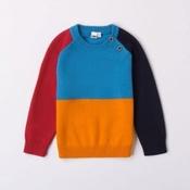 I DO Blue Cotton Colourblock Sweater image