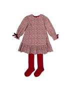 Tutto Piccolo Red Floral Needlecord Dress Set image