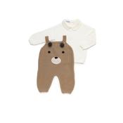 Juliana Knitted Teddy Bear Dungaree Set