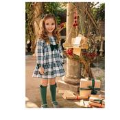 Juliana Green Ruffle Dress With Velvet Bow