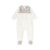 Babidu White Floral Collar All in One