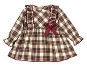 Calamaro Burgundy &amp;amp; Oatmeal Tartan Dress image