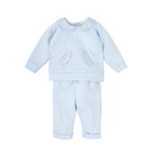 Babidu Pale Blue Cotton Trouser Set with Gingham Collar image