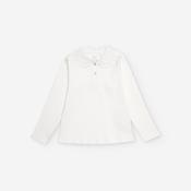 Zippy Cream Ribbed Collared Top image