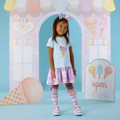 A Dee Sutton Jersey Dress With Contrast Ice-cream Frill image