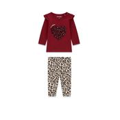 Guess Red L/S Top and Leopard Legging Set
